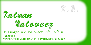 kalman malovecz business card